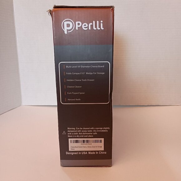 Perlli Cheese Board & Knife Set 100% Bamboo Wood New in the Box - Picture 4 of 6